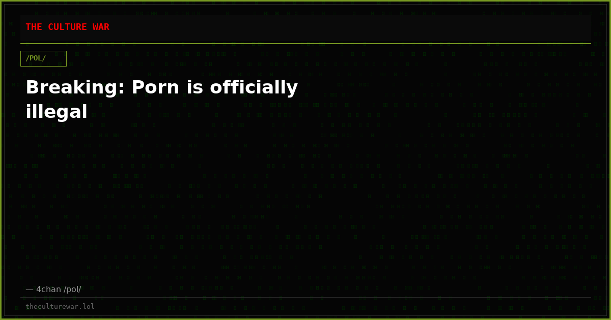 Breaking: Porn is officially illegal