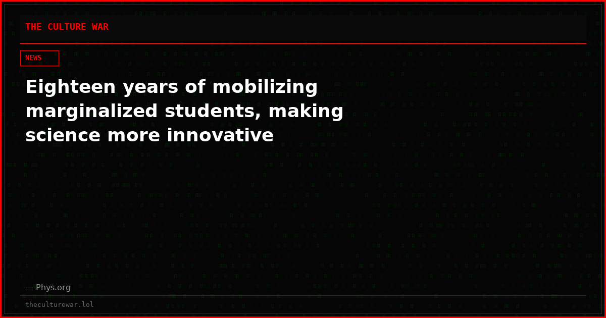 Eighteen years of mobilizing marginalized students, making science more innovative