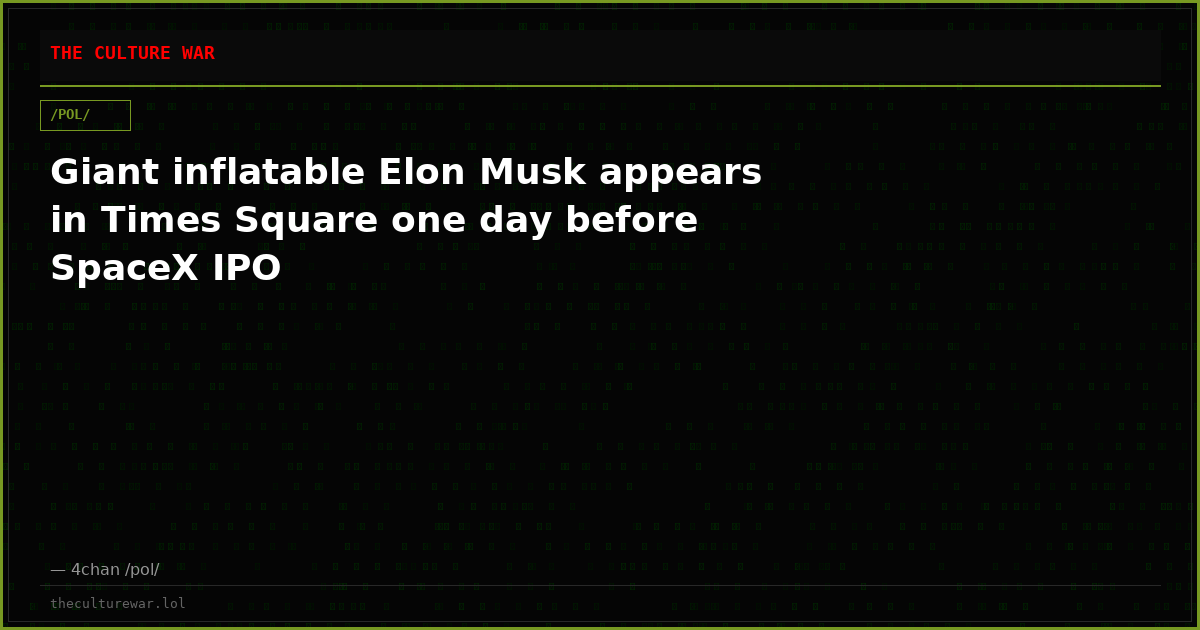 Giant inflatable Elon Musk appears in Times Square one day before SpaceX IPO