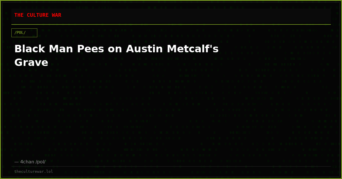 Black Man Pees on Austin Metcalf's Grave