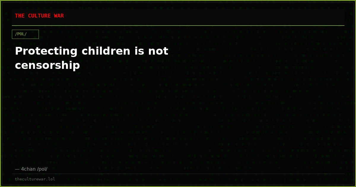 Protecting children is not censorship