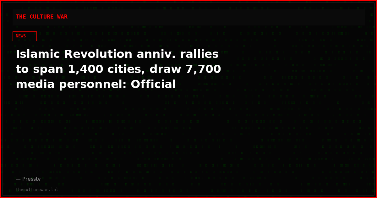Islamic Revolution anniv. rallies to span 1,400 cities, draw 7,700 media personnel: Official