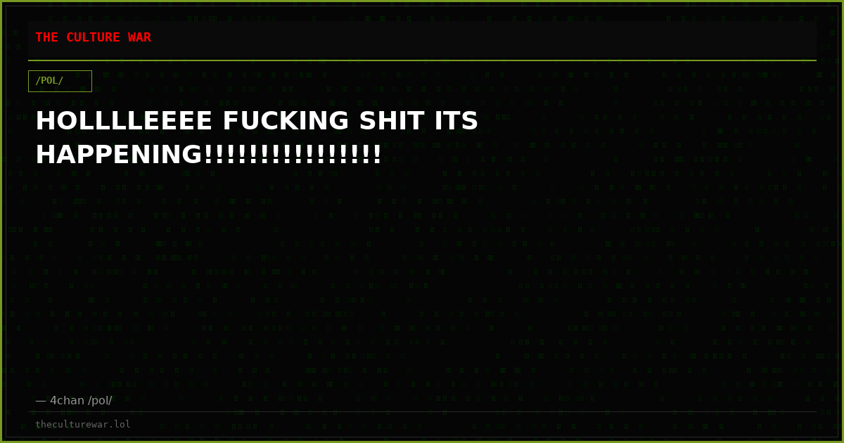 HOLLLLEEEE FUCKING SHIT ITS HAPPENING!!!!!!!!!!!!!!!!