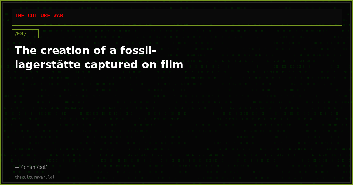 The creation of a fossil-lagerstätte captured on film