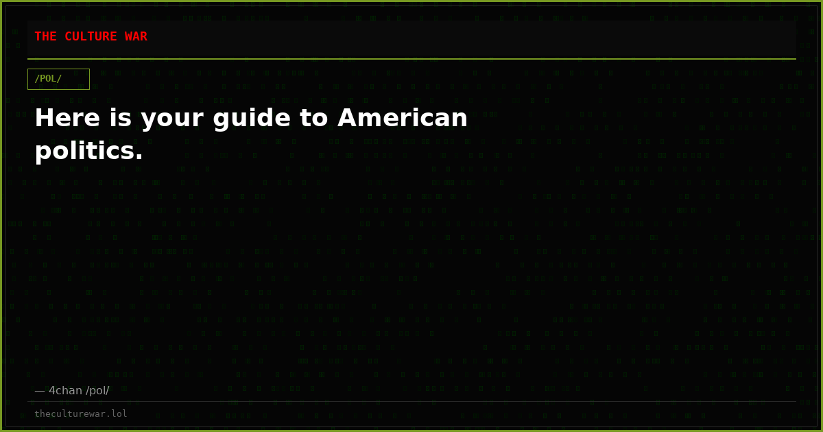 Here is your guide to American politics.