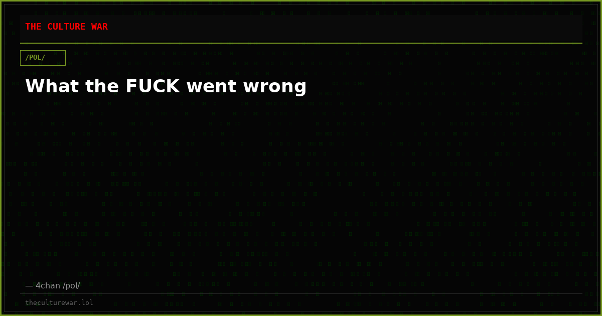 What the FUCK went wrong