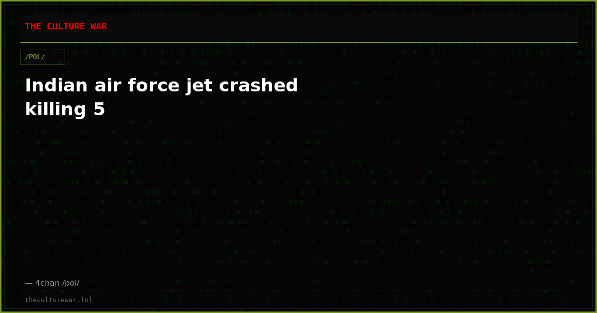 Indian air force jet crashed killing 5