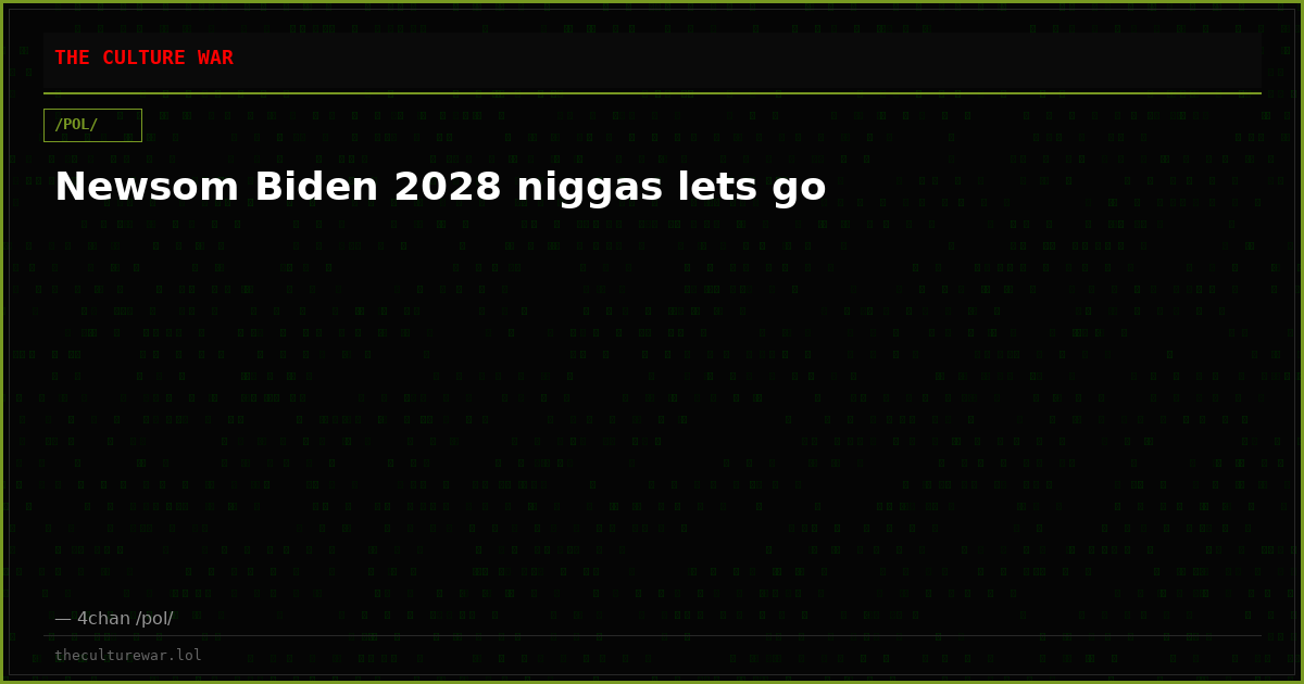 Newsom Biden 2028 niggas lets go