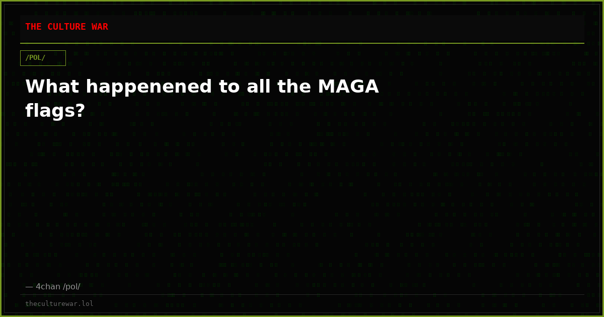 What happenened to all the MAGA flags?
