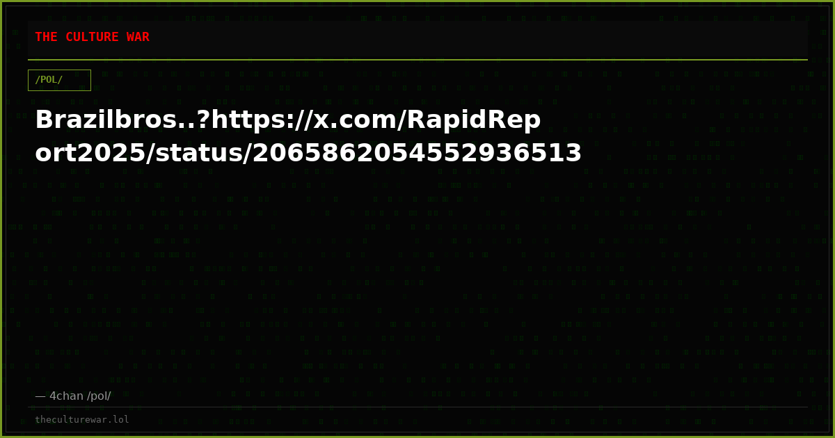 Brazilbros..?https://x.com/RapidReport2025/status/2065862054552936513