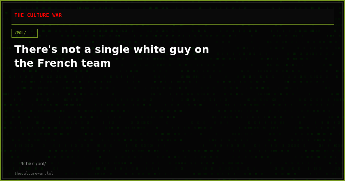 There's not a single white guy on the French team