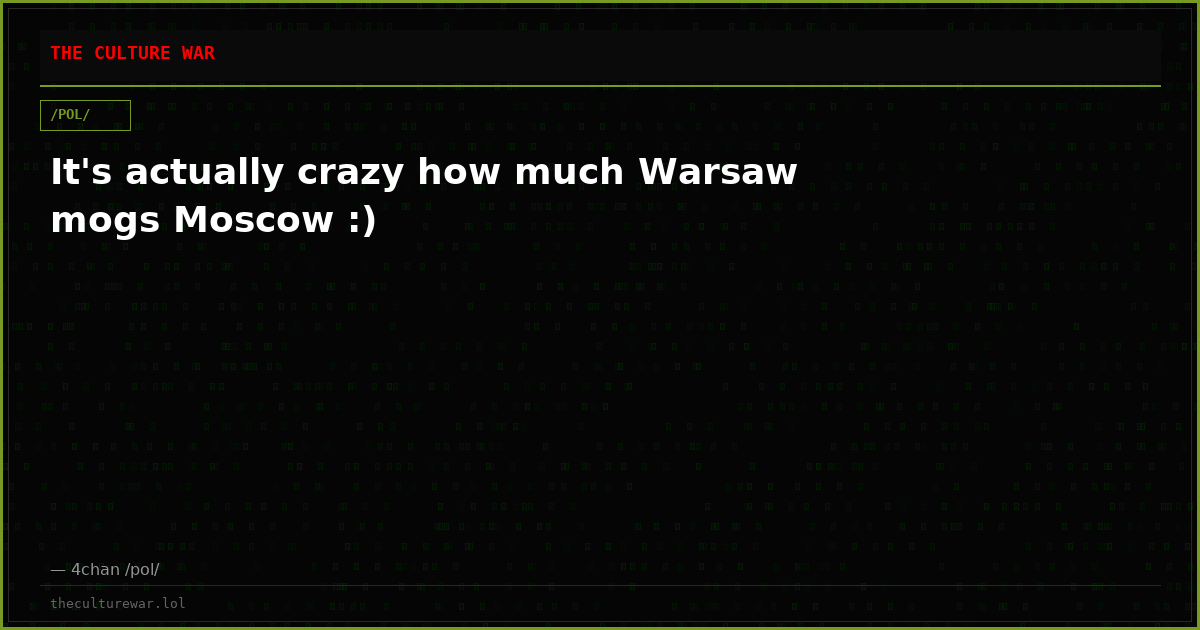 It's actually crazy how much Warsaw mogs Moscow :)