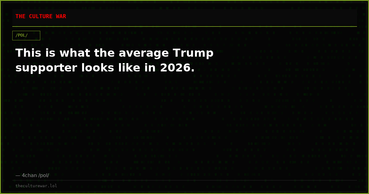 This is what the average Trump supporter looks like in 2026.