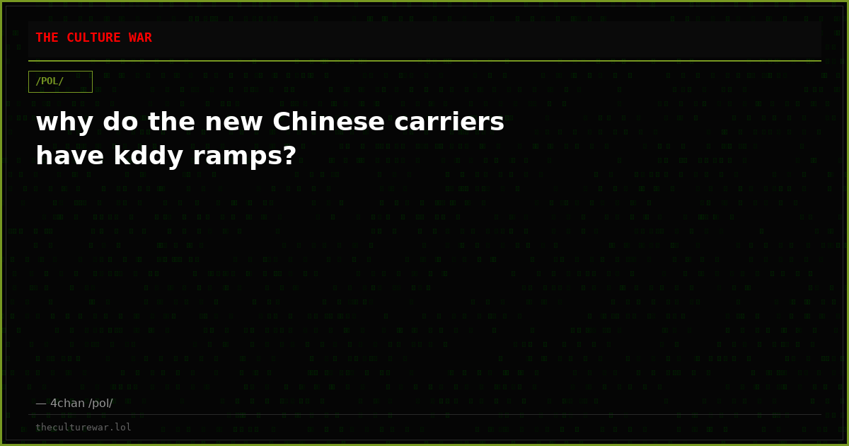 why do the new Chinese carriers have kddy ramps?