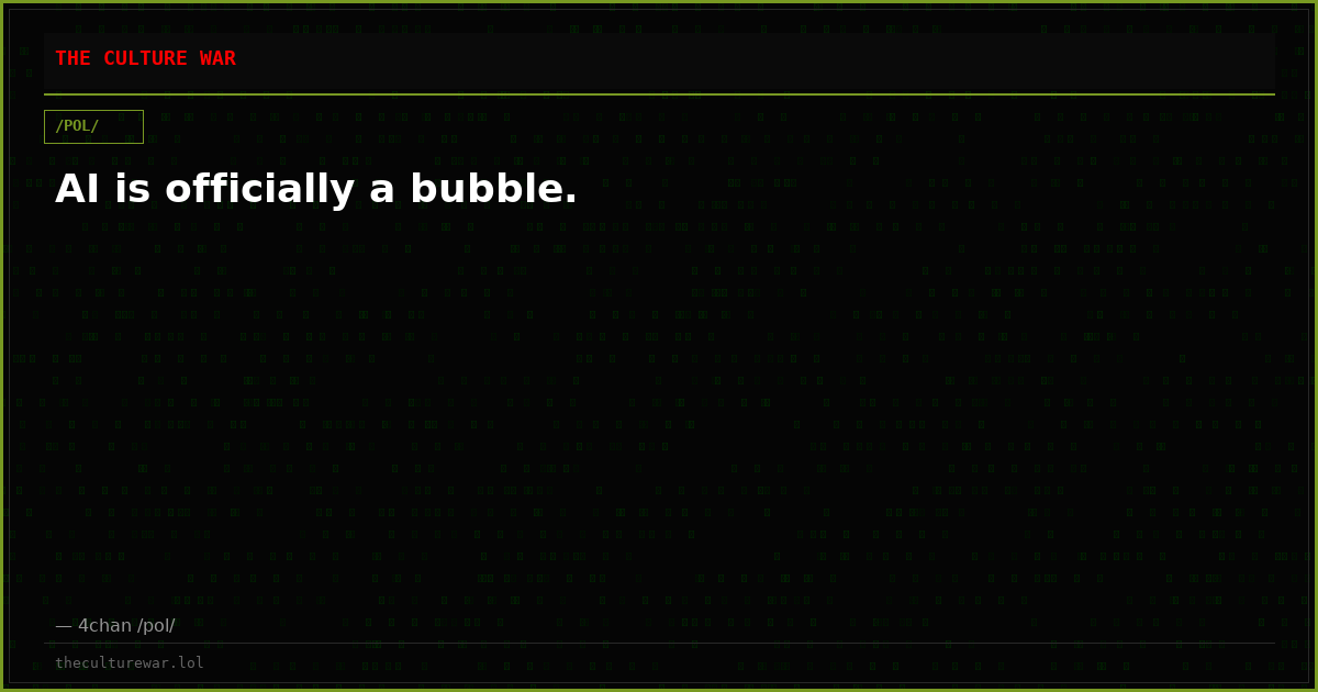 AI is officially a bubble.