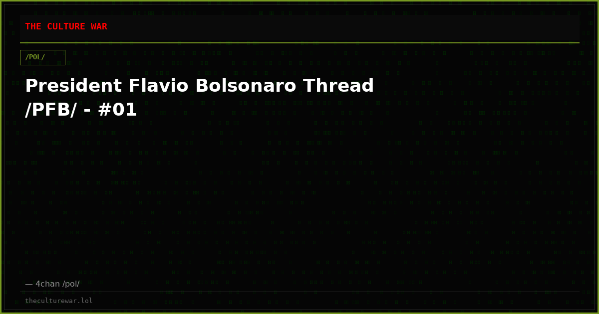 President Flavio Bolsonaro Thread /PFB/ - #01