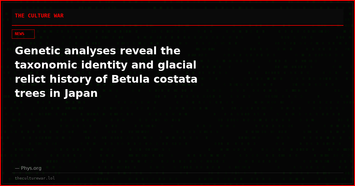 Genetic analyses reveal the taxonomic identity and glacial relict history of Betula costata trees in Japan