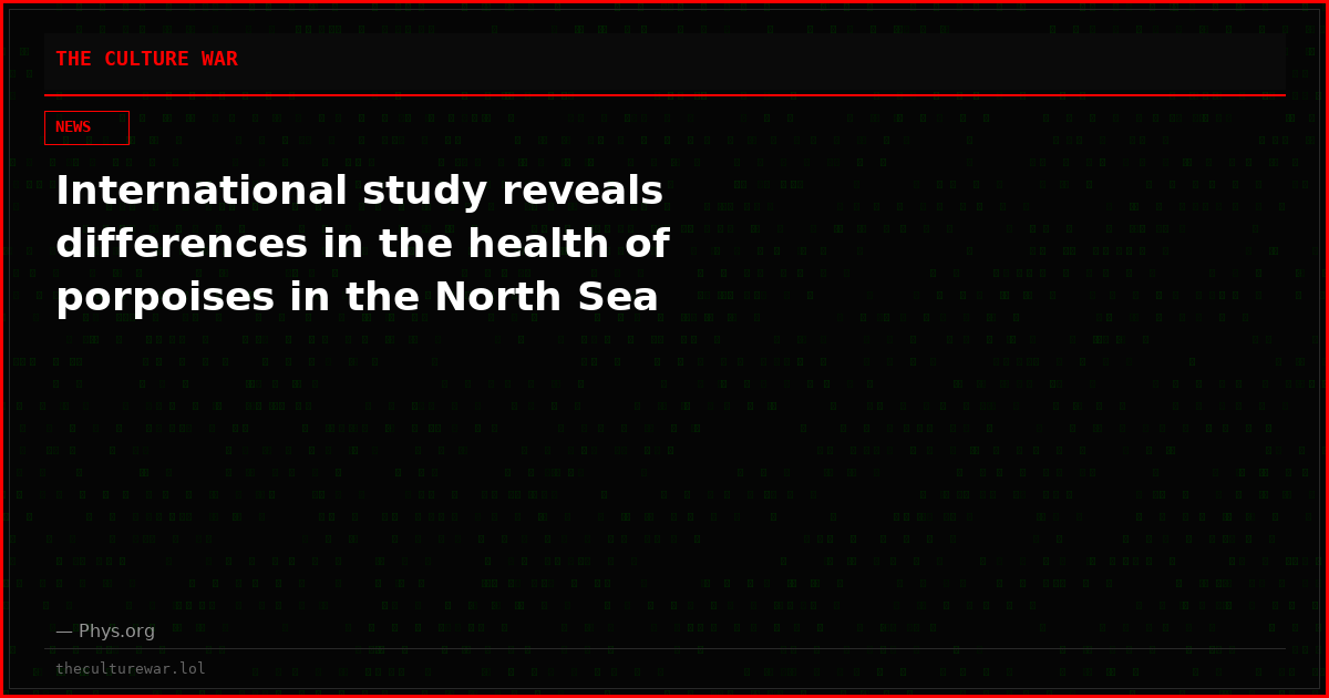 International study reveals differences in the health of porpoises in the North Sea