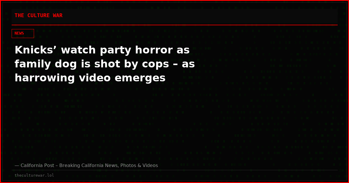 Knicks’ watch party horror as family dog is shot by cops – as harrowing video emerges