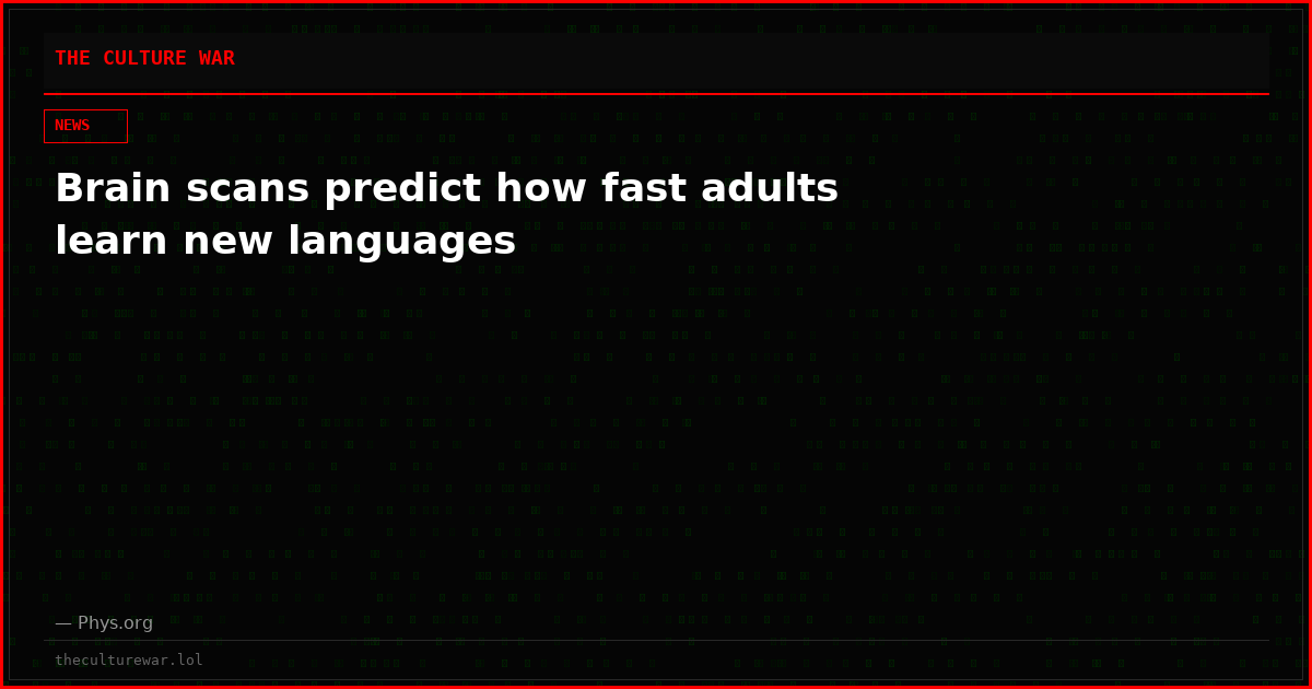 Brain scans predict how fast adults learn new languages