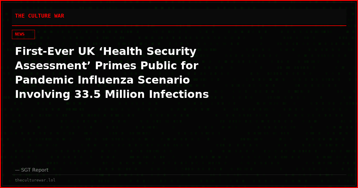 First-Ever UK ‘Health Security Assessment’ Primes Public for Pandemic Influenza Scenario Involving 33.5 Million Infections