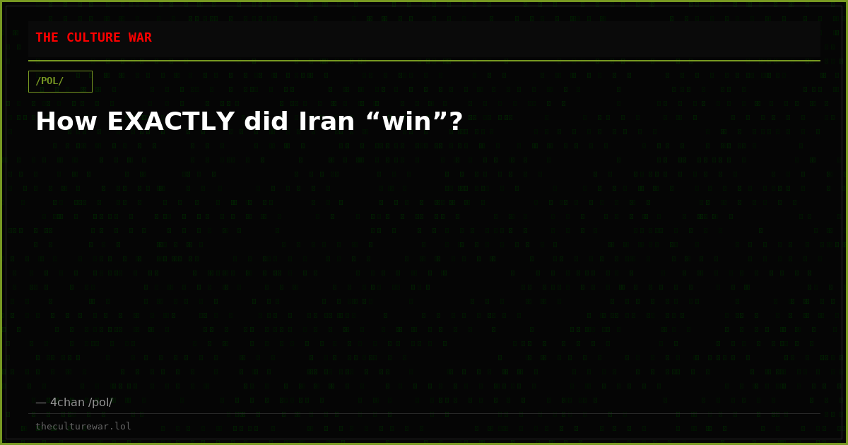 How EXACTLY did Iran “win”?