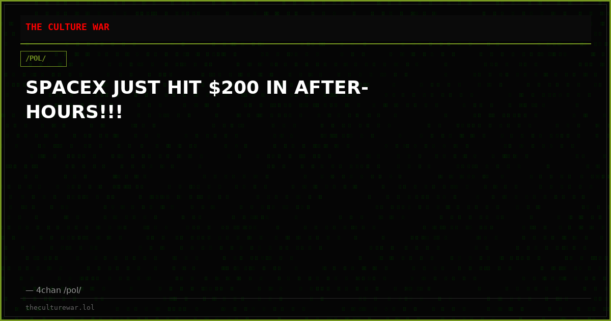 SPACEX JUST HIT $200 IN AFTER-HOURS!!!