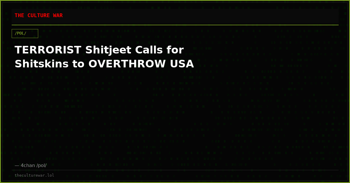 TERRORIST Shitjeet Calls for Shitskins to OVERTHROW USA