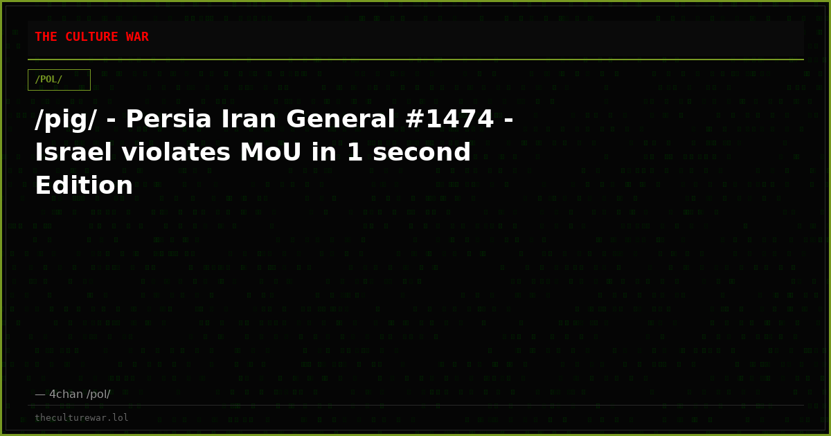 /pig/ - Persia Iran General #1474 - Israel violates MoU in 1 second Edition
