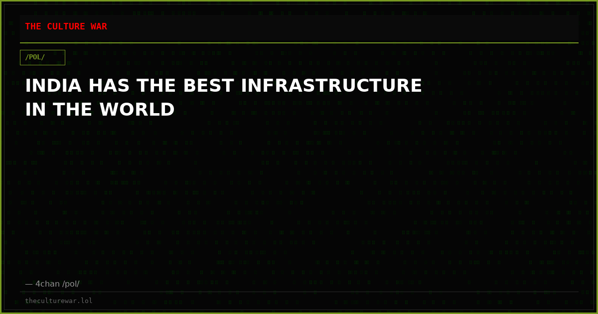 INDIA HAS THE BEST INFRASTRUCTURE IN THE WORLD