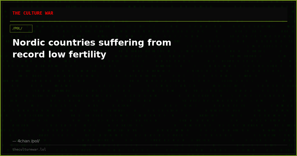 Nordic countries suffering from record low fertility