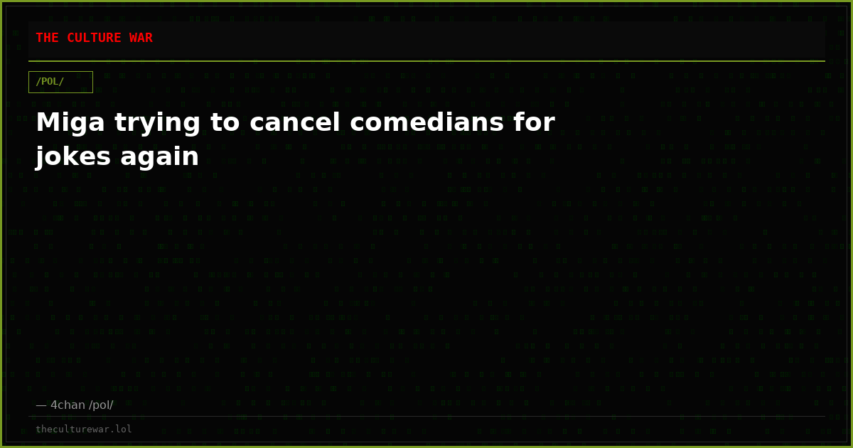 Miga trying to cancel comedians for jokes again