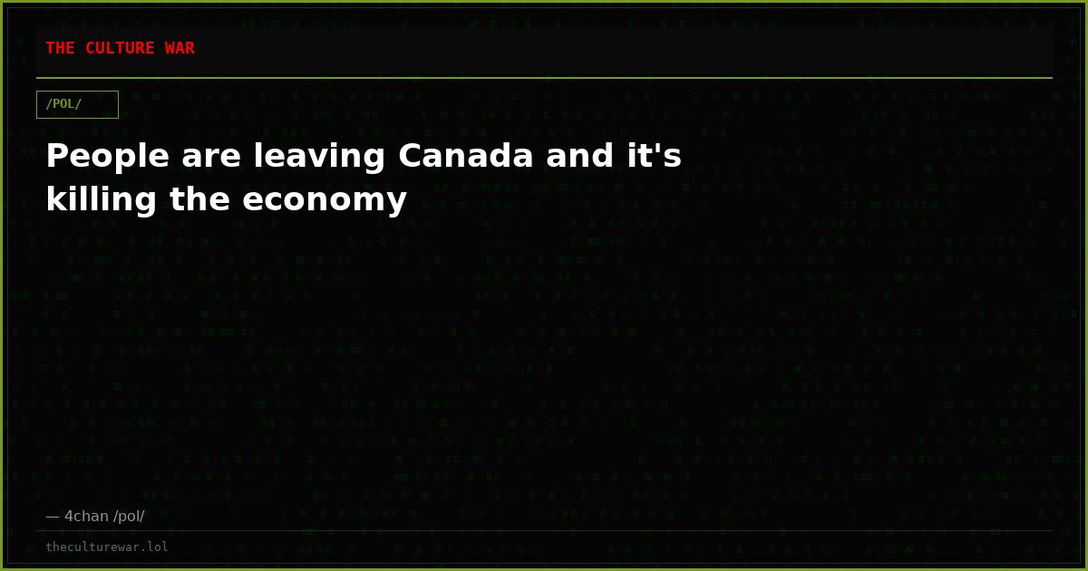 People are leaving Canada and it's killing the economy