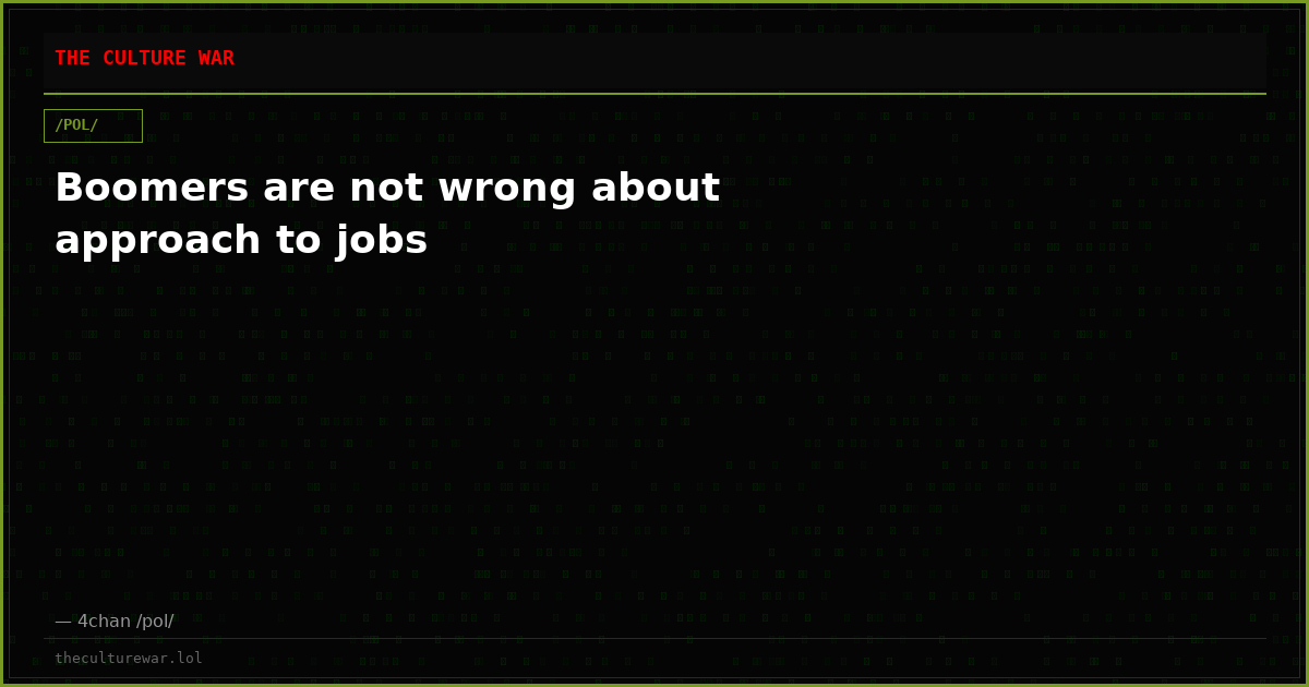 Boomers are not wrong about approach to jobs
