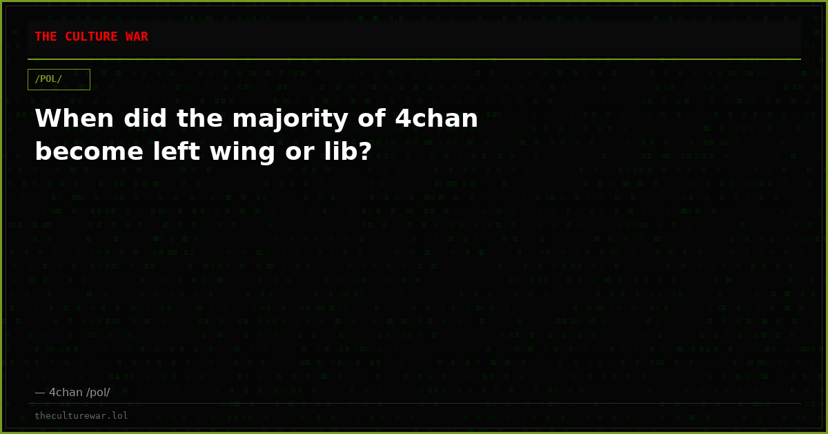 When did the majority of 4chan become left wing or lib?