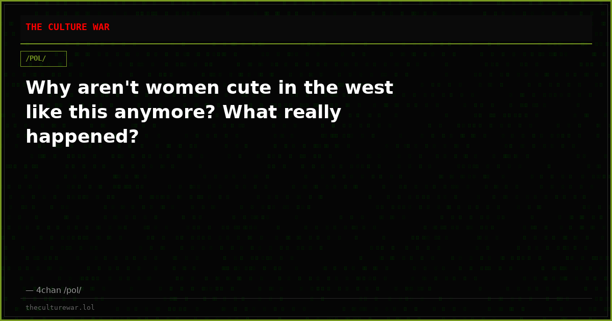 Why aren't women cute in the west like this anymore? What really happened?