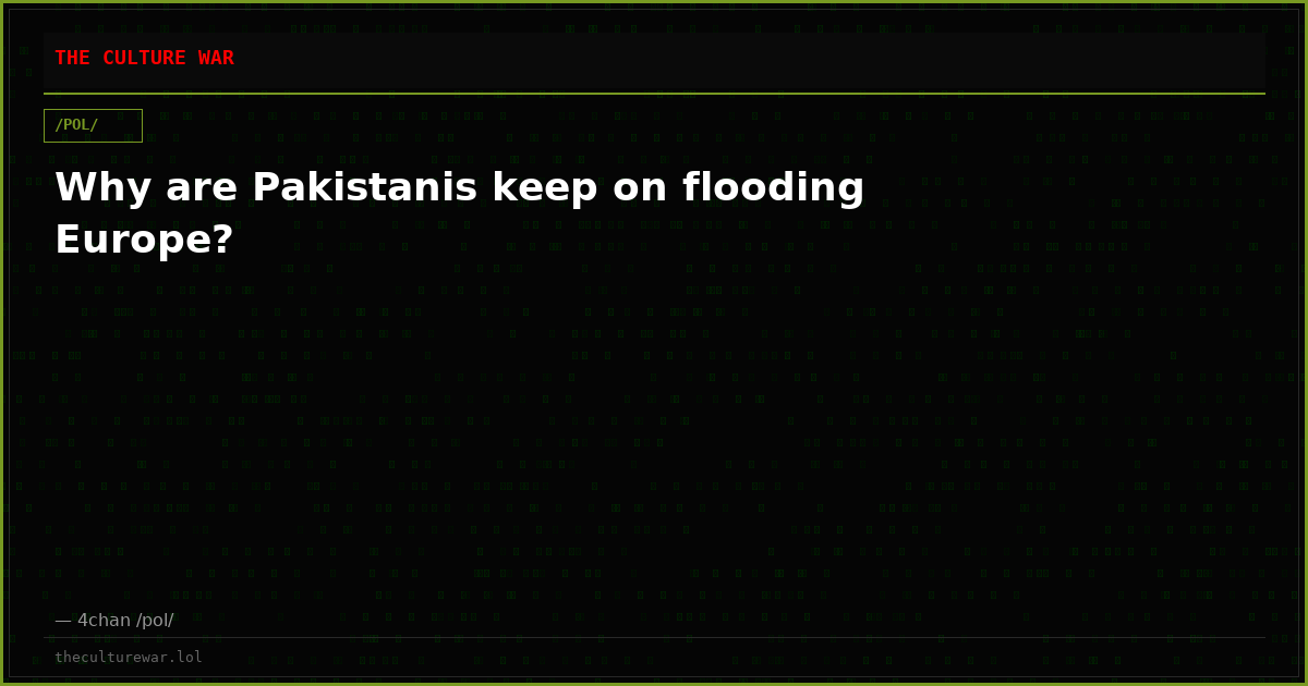 Why are Pakistanis keep on flooding Europe?