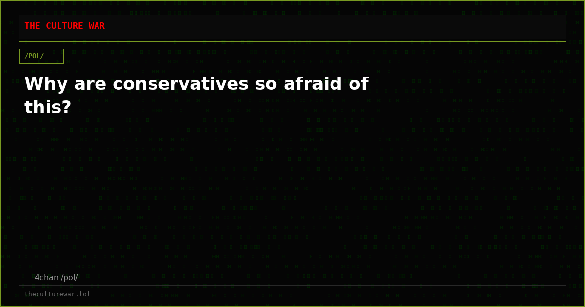 Why are conservatives so afraid of this?