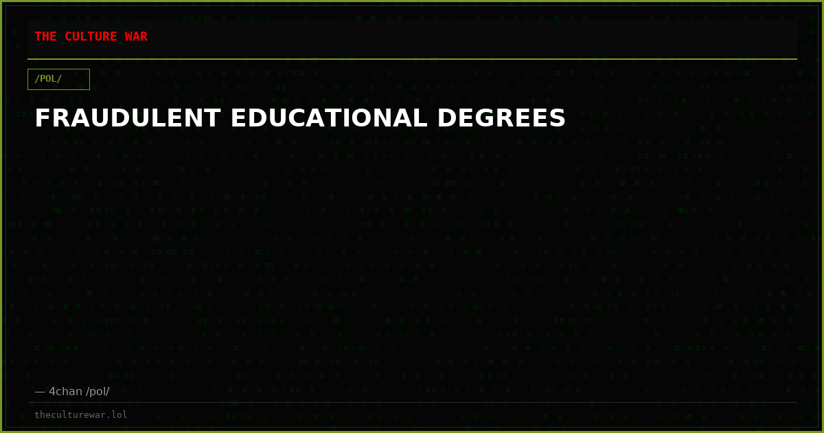 FRAUDULENT EDUCATIONAL DEGREES