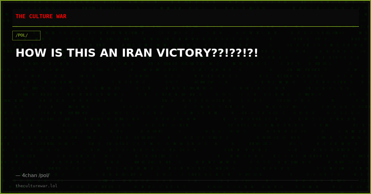 HOW IS THIS AN IRAN VICTORY??!??!?!