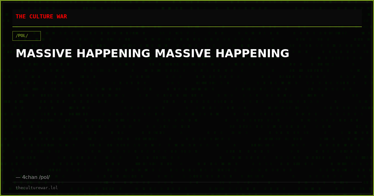 MASSIVE HAPPENING MASSIVE HAPPENING
