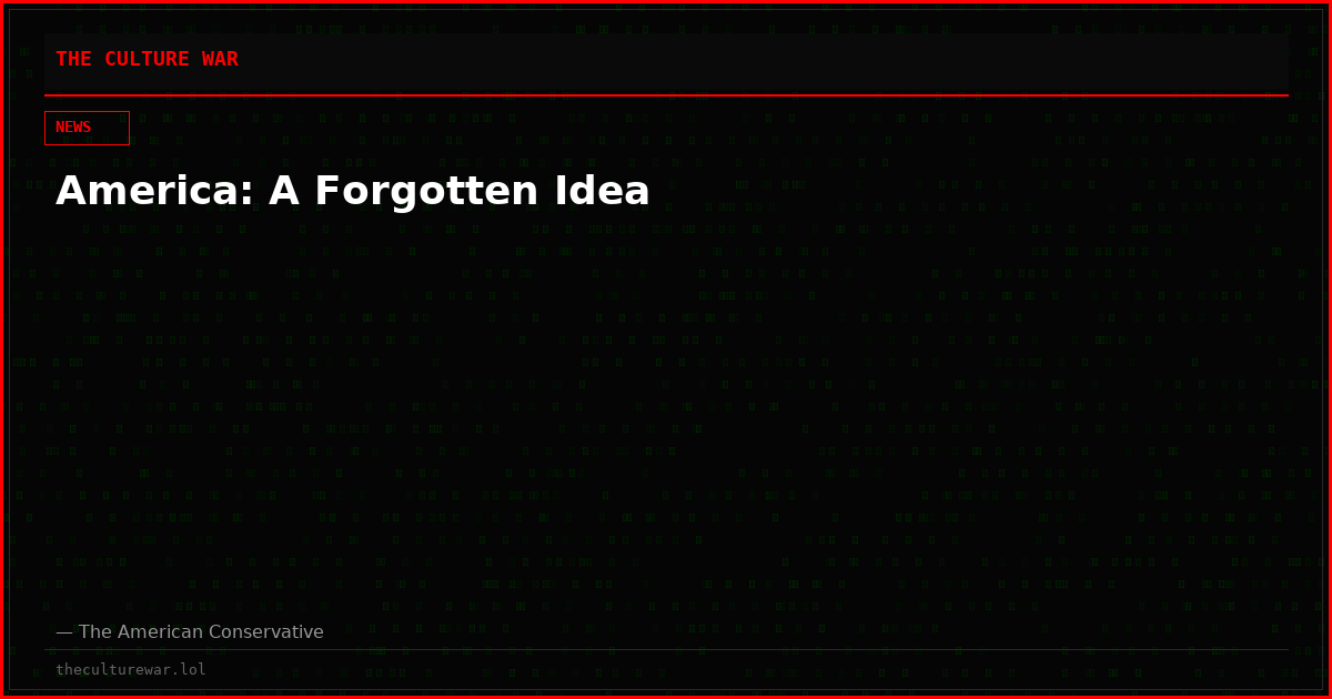 America: A Forgotten Idea