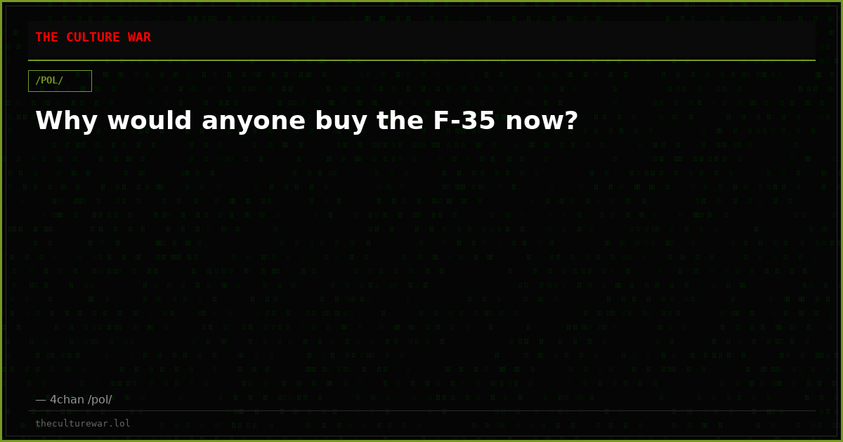 Why would anyone buy the F-35 now?