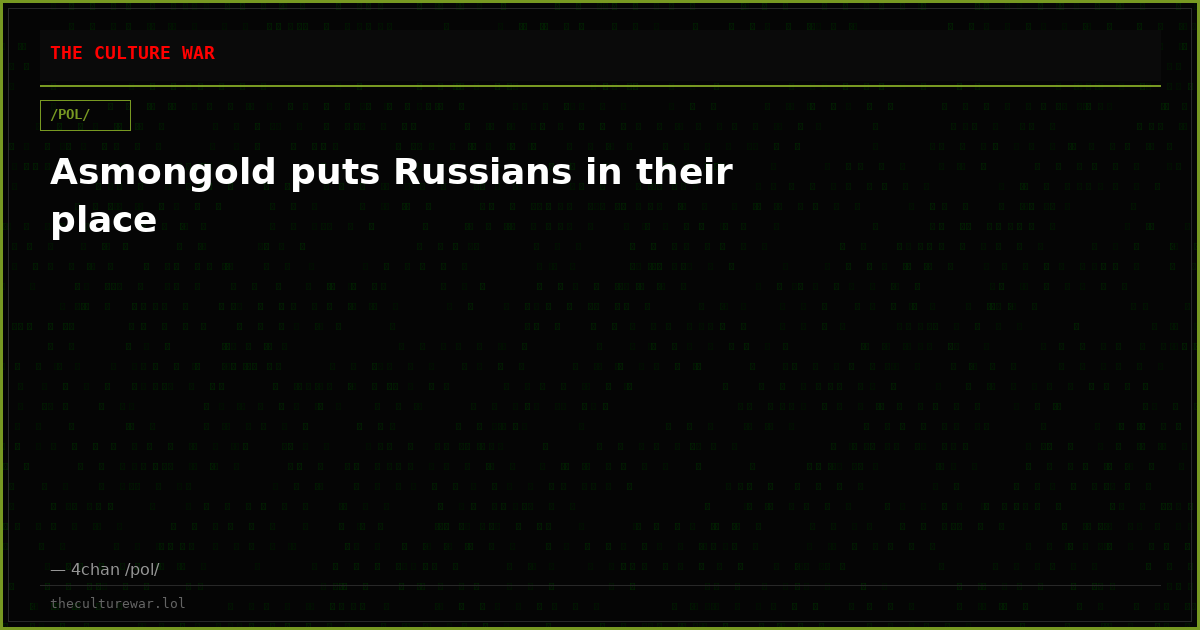 Asmongold puts Russians in their place
