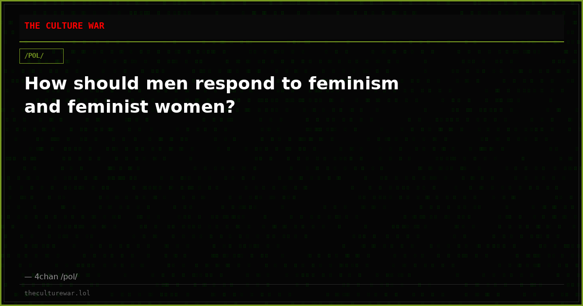How should men respond to feminism and feminist women?