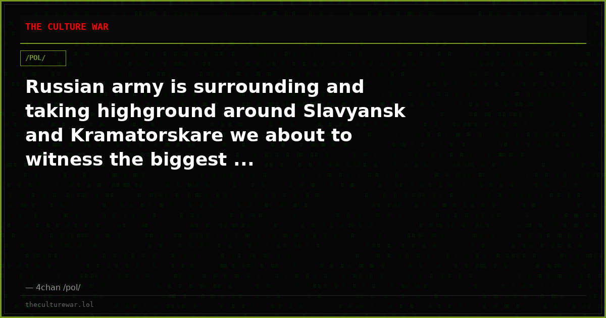 Russian army is surrounding and taking highground around Slavyansk and Kramatorskare we about to witness the biggest ...