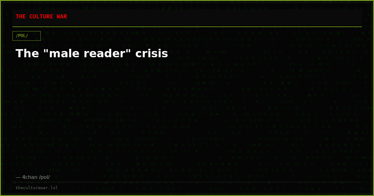 The "male reader" crisis