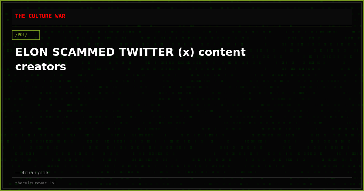 ELON SCAMMED TWITTER (x) content creators
