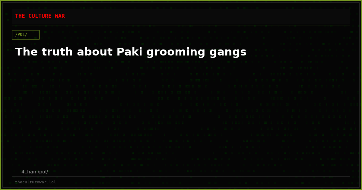 The truth about Paki grooming gangs