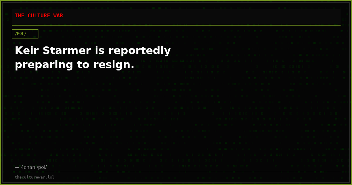 Keir Starmer is reportedly preparing to resign.